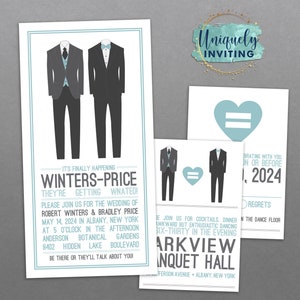 Modern Grooms Invitations