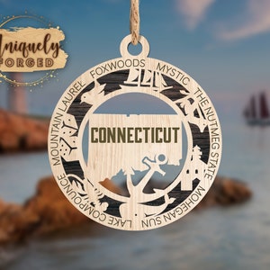 Connecticut Ornament - State Christmas Ornament Collection