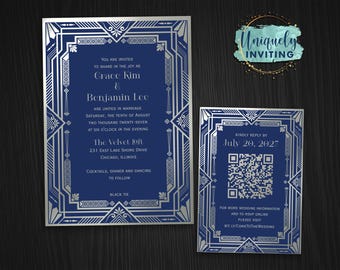 Deco Delight Wedding Invitations