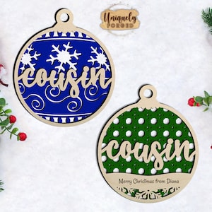 Personalized Cousin Ornament - Ultimate Christmas Ornament Collection