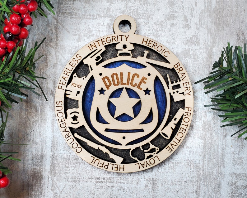 Personalized Police Officer Ornament First Responder Ornament Collection image 3