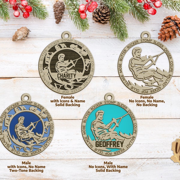 Personalized Male or Female Wakeboarder/Wakeboarding Ornament - Sports Ornament Collection