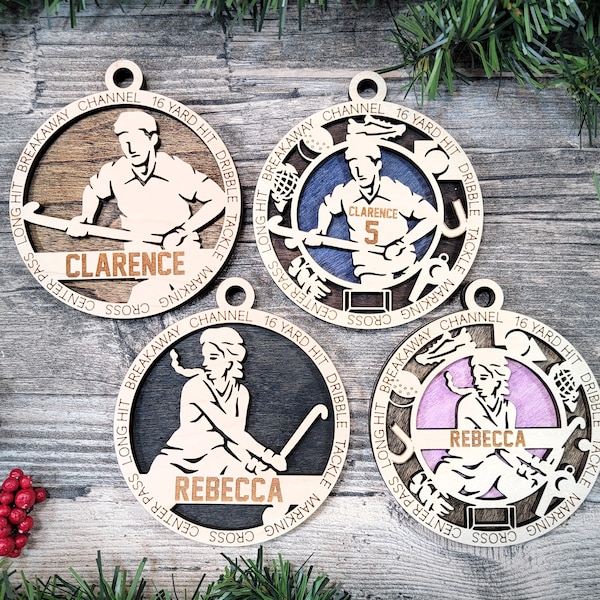 Personalized Male or Female Field Hockey Ornament - Sports Ornament Collection