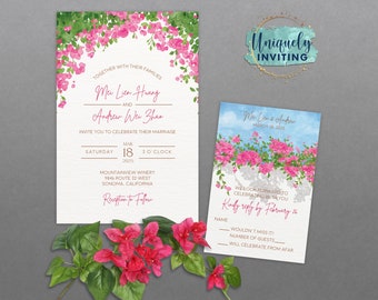 Pink Bougainvillea Invitations