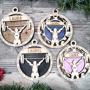 Personalized Male or Female Weightlifter Ornament - Sports Ornament Collection