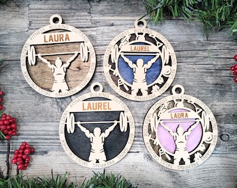 Personalized Male or Female Weightlifter Ornament - Sports Ornament Collection