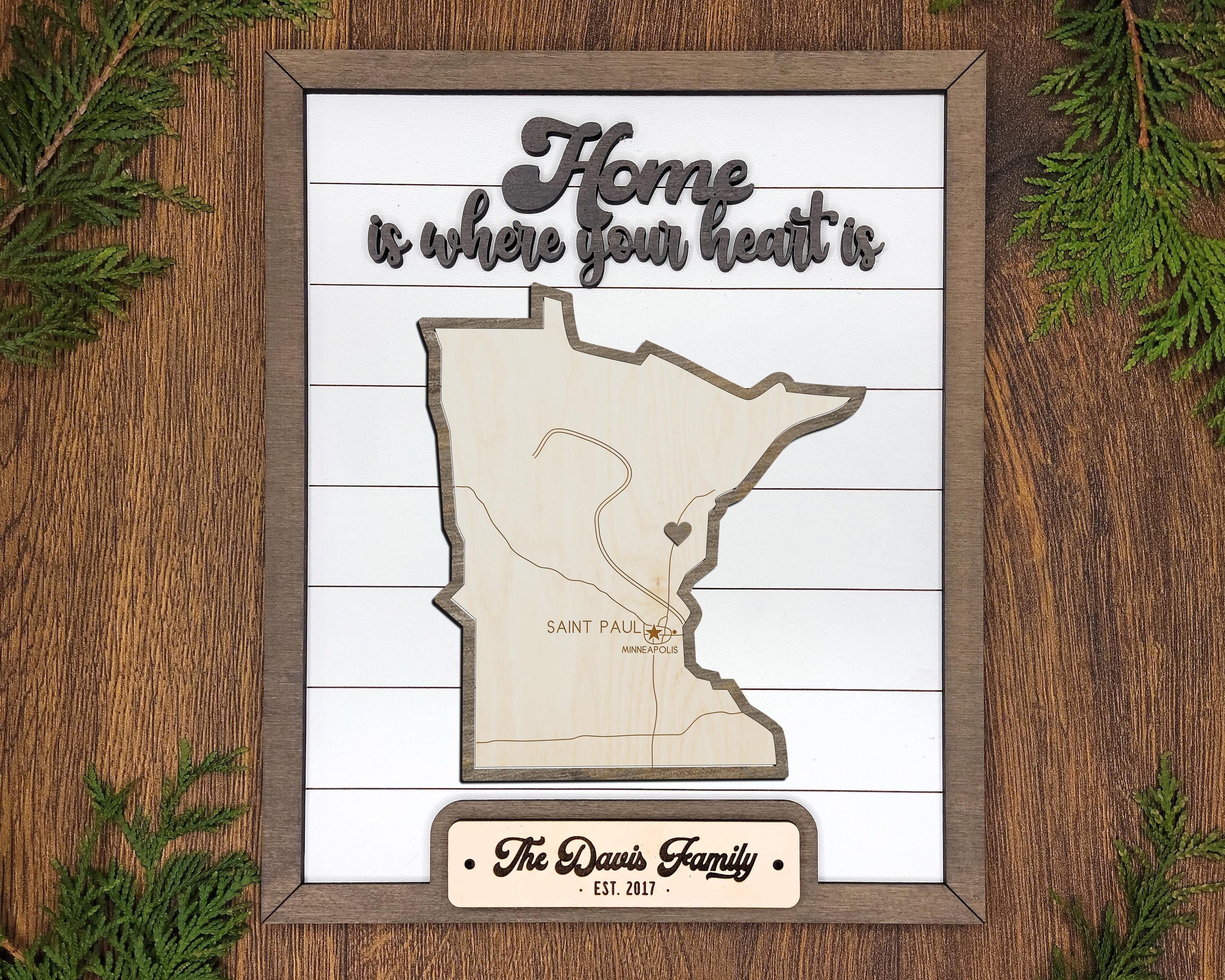 Mesota Sign Personalized Minnesota Map State Sign With Lots of Options! - Etsy