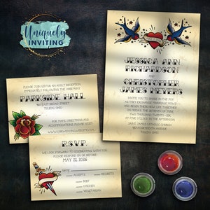 Vintage Tattoo Invitations