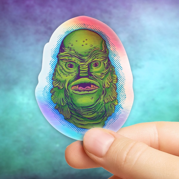 Pop Art Creature from the Black Lagoon Sticker in Gloss or Holographic | Die-Cut, Waterproof, Laminated Vinyl