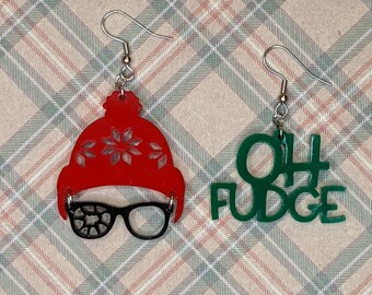 Fertige Acryl Oh Fudge Eine Weihnachtsgeschichte Inspirierte Ohrringe - Benutzerdefinierte Laser-Cut Schmuckkollektion