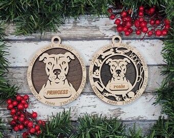 Ornamento personalizado de American Pit Bull Terrier - Coleção adorável de ornamentos para cães