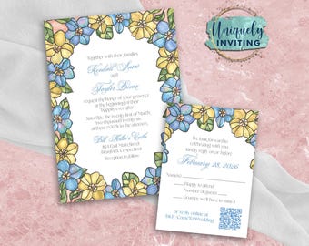 Floral Stained Glass Invitations