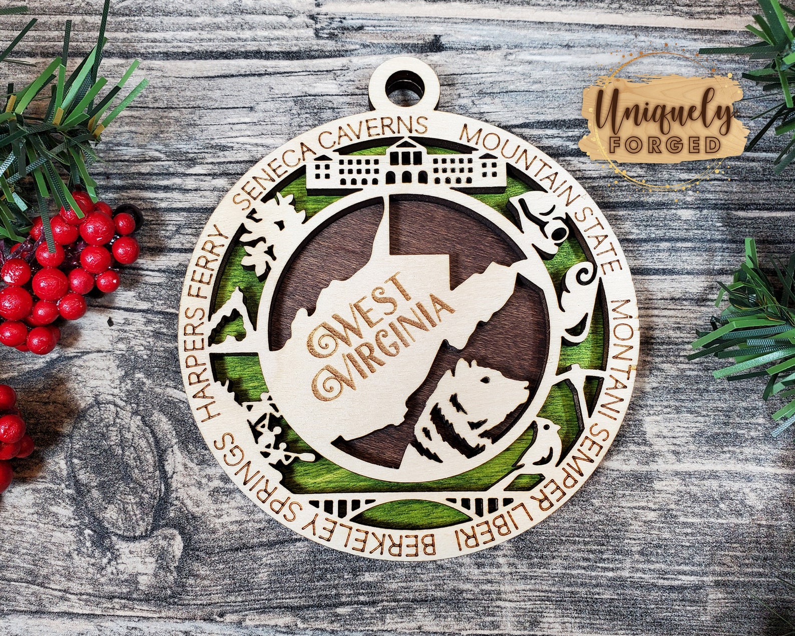 West Virginia Ornament State Christmas Ornament Collection Etsy