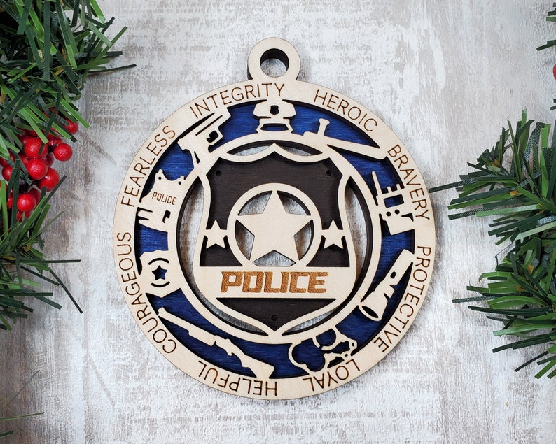 Personalized Police Officer Ornament First Responder Ornament Collection image 5