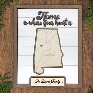 Personalisierte Alabama Map State Schild mit vielen Optionen!