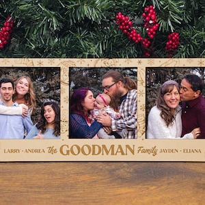 Personalized Christmas Triple Photo Desktop Frame