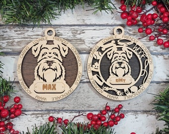Ornamento Schnauzer Personalizado - Coleção Adorável de Ornamentos para Cachorros