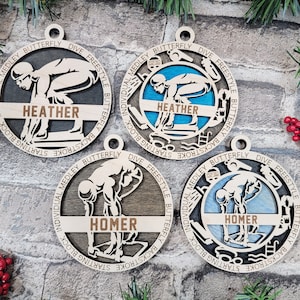 Personalized Male or Female Swimmer Ornament - Sports Ornament Collection