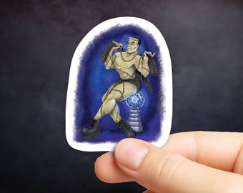 Frankenstein Pinup Sticker in Gloss or Holographic | Die-Cut, Waterproof, Laminated Vinyl Sticker