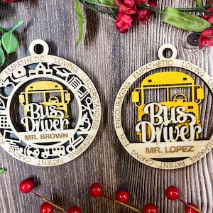 Personalized School Bus Driver Ornament - Education Ornament Collection