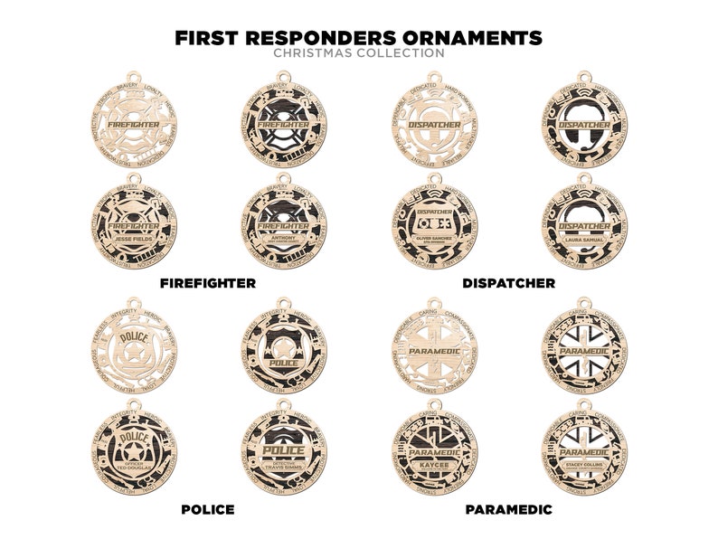 Personalized Police Officer Ornament First Responder Ornament Collection image 6