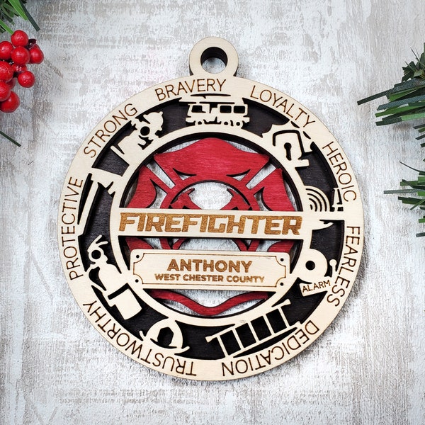 Personalisierte Feuerwehrmann Ornament - Ersthelfer Ornament Kollektion