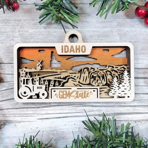 Personalized Idaho Ornament - State License Plate Christmas Ornament Collection