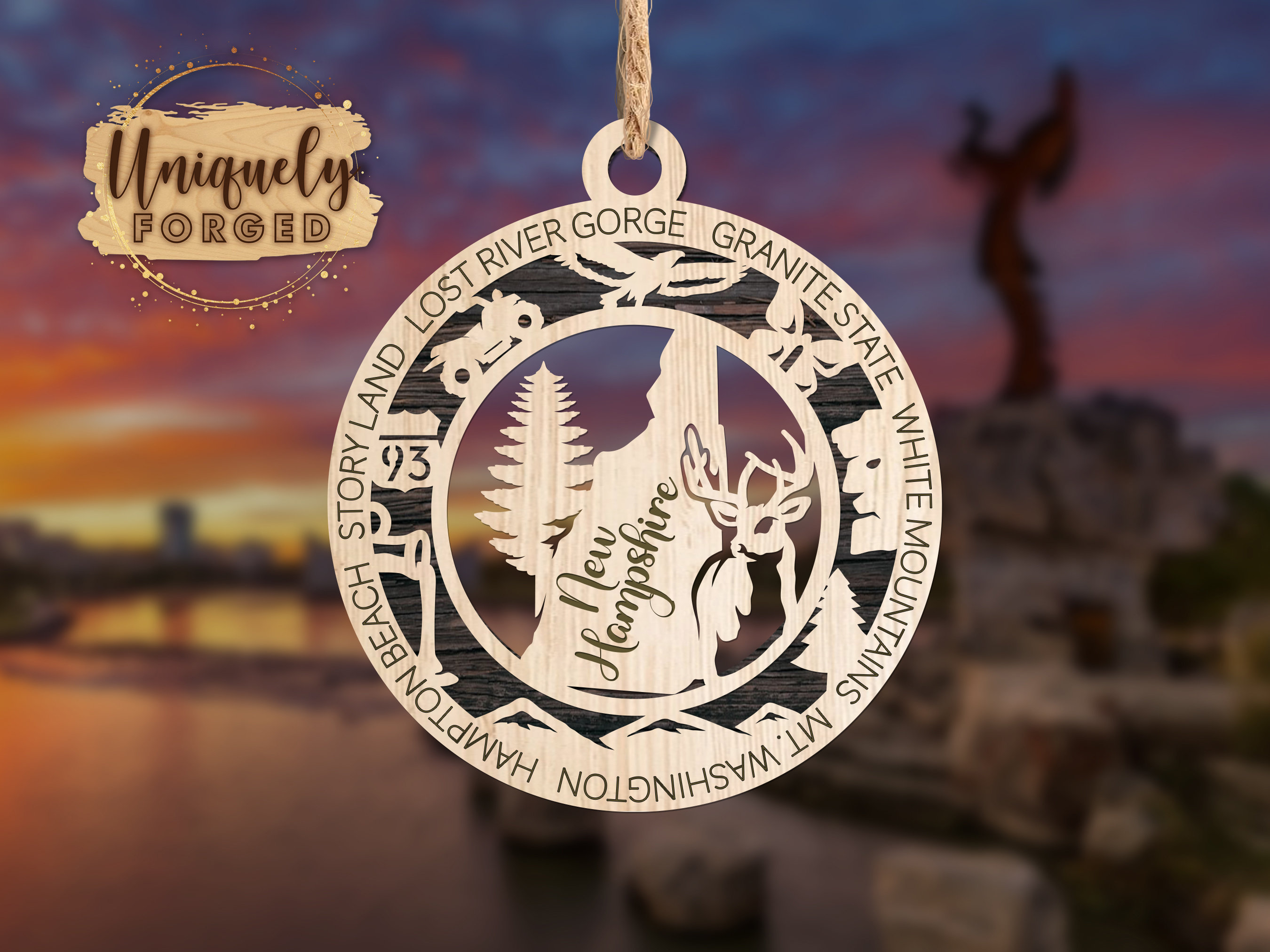 New Hampshire Ornament State Christmas Ornament Collection Etsy