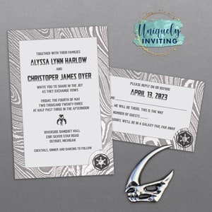 Mandalorian-Inspired Beskar Steel Invitations
