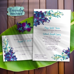 Blue Orchid Invitations
