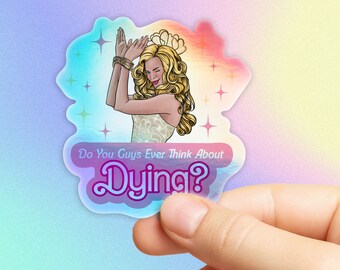 ¿Alguna vez pensasteis en morir? Pegatina en vinilo laminado brillante u holográfico, troquelado, impermeable
