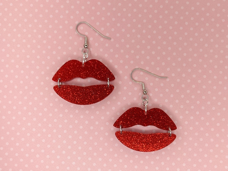 Finished Acrylic Lips Earrings Custom Lasercut Jewelry Etsy