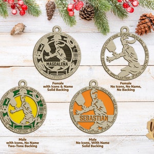 Personalized Male or Female Pickleball Player Ornament - Sports Ornament Collection
