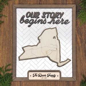 Gepersonaliseerd bord New York Map State met veel opties!