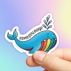 Homosexuwhale Sticker || Die-Cut, Waterproof, Laminated Vinyl Sticker