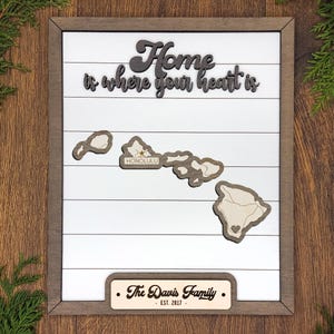 Personalized Hawaii Map State Sign with Lots of Options!
