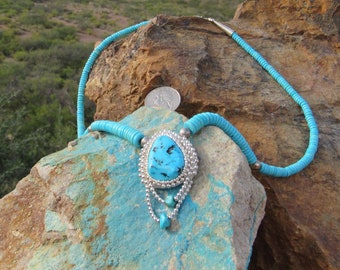 Natural Tumbled Sleeping Beauty Turquoise Necklace Direct from Arizona (20 inches / 50cm)