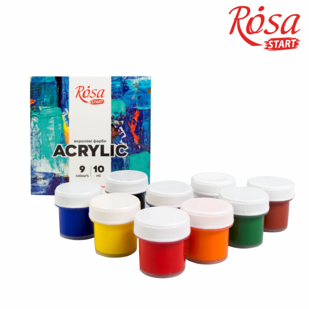 rosa-start-acrylic-paint-set-9-colors-x-10-ml-art-craft-paints-for