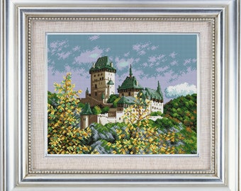Cross Stitch Hand Embroidery Kit with Pattern. Castle. Limited edition. Cross Stitch Gift Idea. The biggest DIY kit.