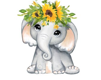Free Free Elephant Sunflower Svg Free SVG PNG EPS DXF File