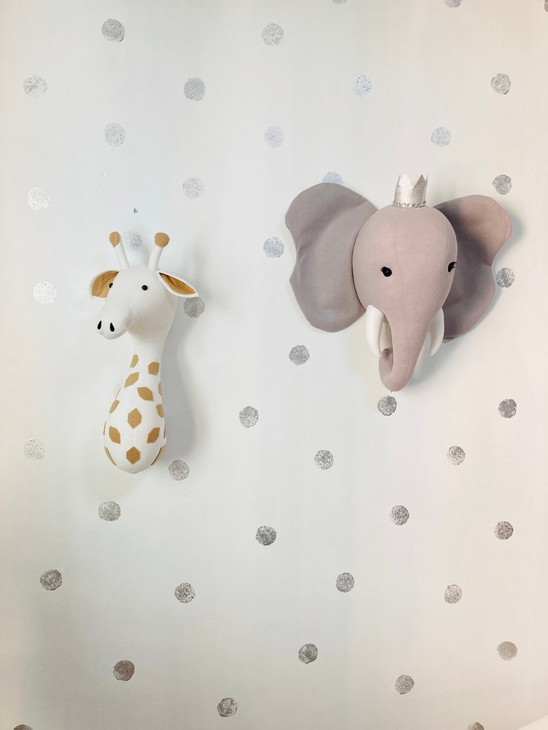 Elephant 3D Head Wall Mount & Nursery Decor for Kids Stuffed Etsy UK