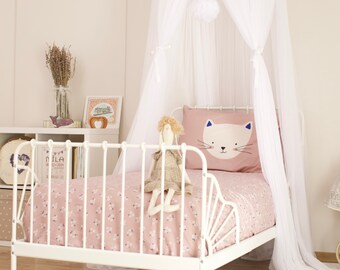 White Tulle canopy, White Canopy Bed, Reading Nook Tent, Bed Canopy, Tulle Hanging Tent, Princess Baldachin, Nursery Crib baldachin