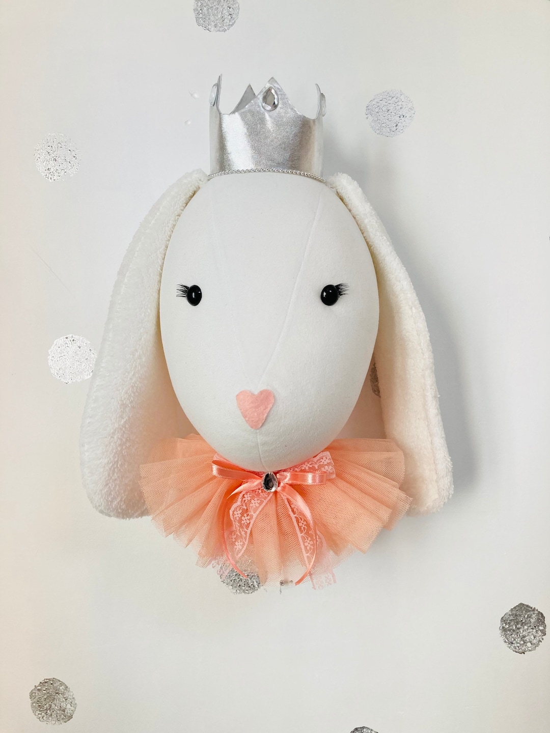 Little Plush Animal Wall Heads Nursery Baby Theme Wall Mount Etsy