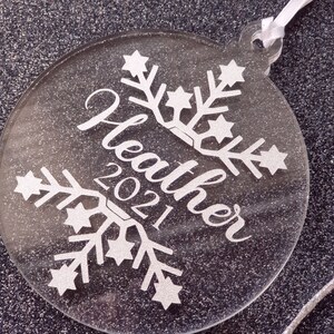 Personalized Acrylic Ornaments, Custom ornaments, ornaments flakes, Ornaments name, Christmas Tree Décor, Christmas Ornaments, Custom gift