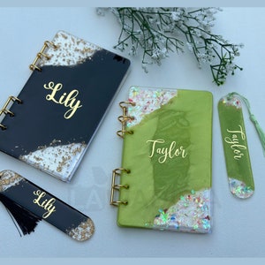 Set Notebook and bookmark Resin, Refillable Resin notebook, DIY notebook journal, Personalized Resin Notebook, Custom Journal, Free Shipping