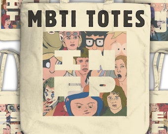 MBTI Tote Bag | 16 Personality Types | Myers Briggs Test | Custom Aesthetic Character Purse | Infp Enfp Intj Infj Entp | Gifts for Everyone