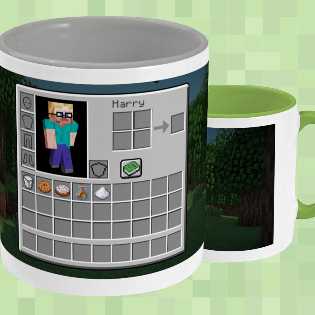 Customizable MINECRAFT Styled Inventory Mug | Personalized Gamer Cup ...