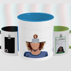 SEVERANCE Customizable Employee ID & Avatar Two-Toned Mug | Personalized Lumon Industries Cup, TV Show Fan Gift, Create Your Own Character