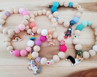 Crea tu propia pulsera, regalos de fiesta para niños, kit de pulsera de bricolaje, pulsera de dijes para niños