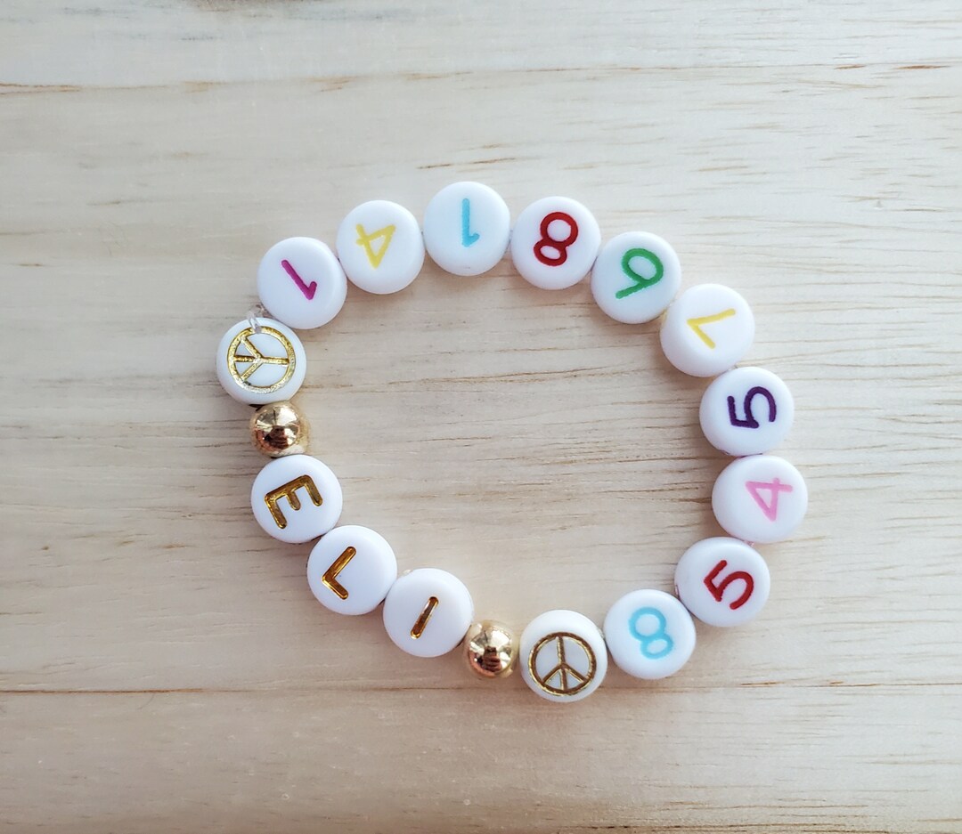 Child ID Bracelet, Beaded ID Bracelet - Etsy